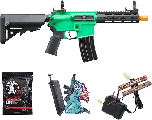 Vista 43 de Lancer Tactical Gen 2 Hellion MLOK 7" Piactinny Polymer Airsoft M4 AEG Full/Semi-Auto Airsoft Gun (Batería y cargador incluidos)