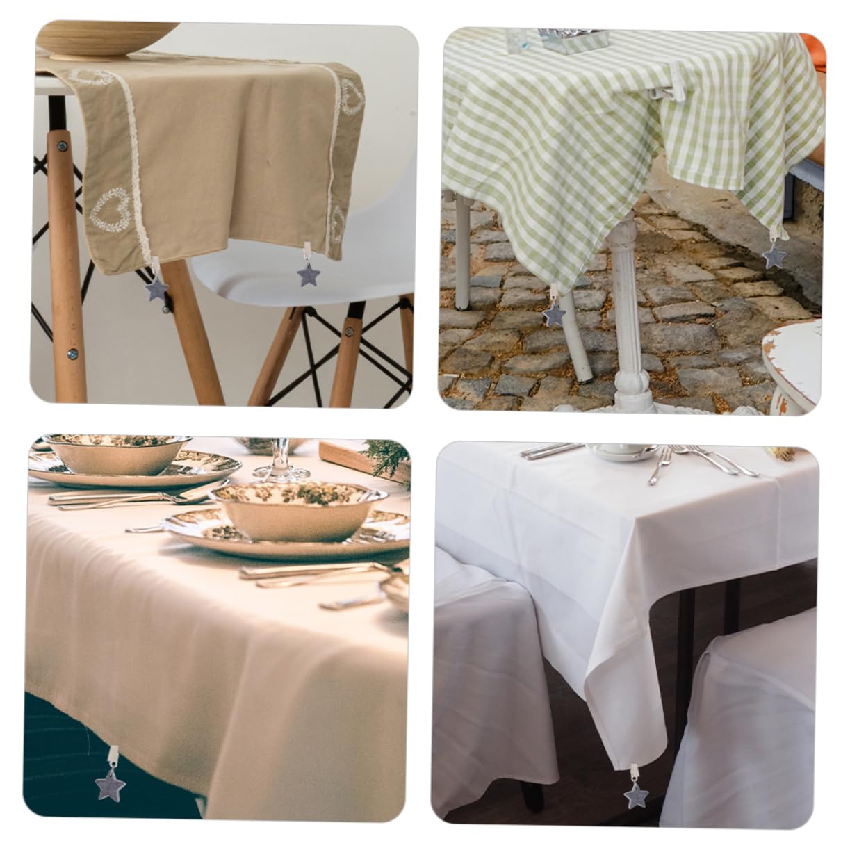 POPETPOP 30stücke Tischdeckenbeschwerer Aus Sternform Mit Clip rutschfest Und Praktisch Für Gartenpartys Picknicks Und Hochzeiten Für Dicke Tischdecken