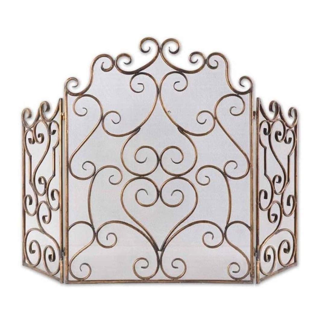 Protezione antiscintille per caminetti? Parascintille extra large color oro con copertura in rete, parascintille a 3 pannelli per bambini, parascintille per fuochi aperti/fuochi a gas/bruciatori a