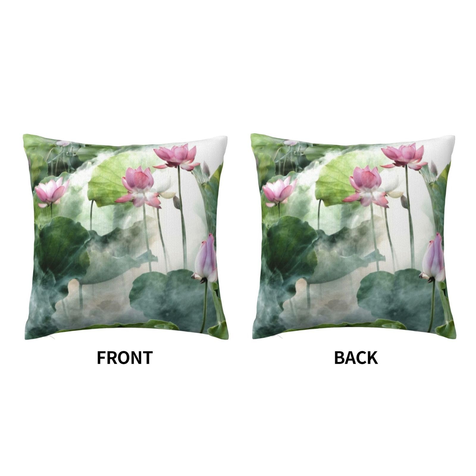 Amazon.co.jp: 花柄 ハスの花 蓮柄 クッションカバー 45×45cm 抱き枕  