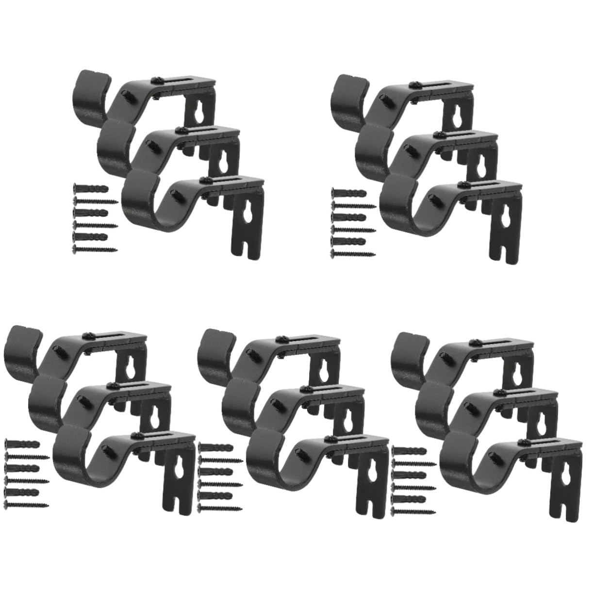 MAGICLULU 5 Ensembles Support De Tringle À Rideau Supports Muraux pour Tringles À Rideaux Chambre À Coucher Tringle À Rideaux Crocheter Supports De Tringle À Rideau Réglables 3 Pièces * 5