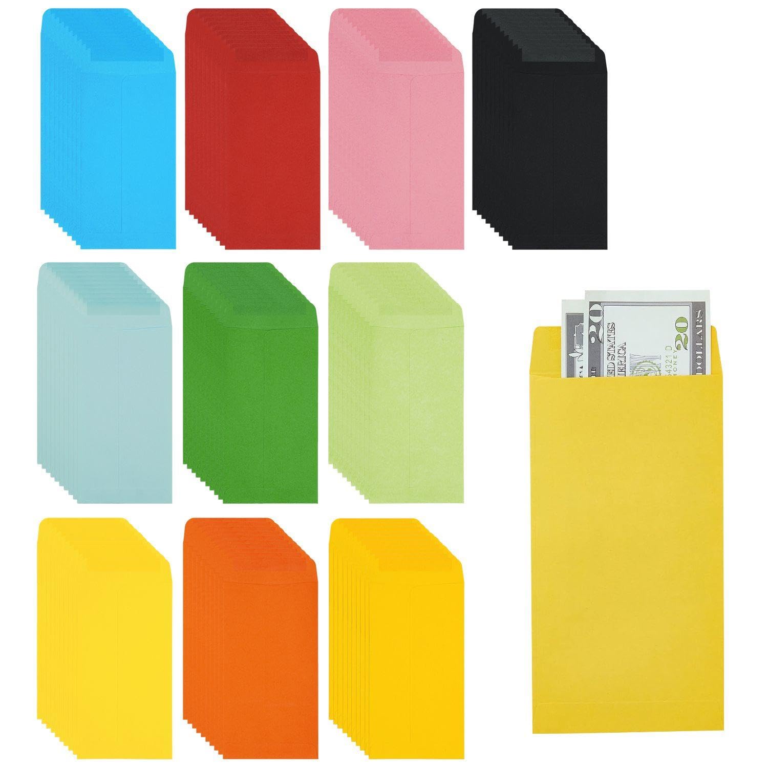 Gdfhbd Combination Color 100 Sheets Of Color Self-Adhesive Envelopes, Mini Seed Envelopes, Suitable For Seeds, Coins, Change, Stamps, 5.7X8.89cm.