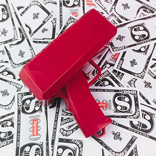 Oriflame Dollar Gun, Money Spray Gun(Red), Money Gun for Playing, Fun Party Game Props