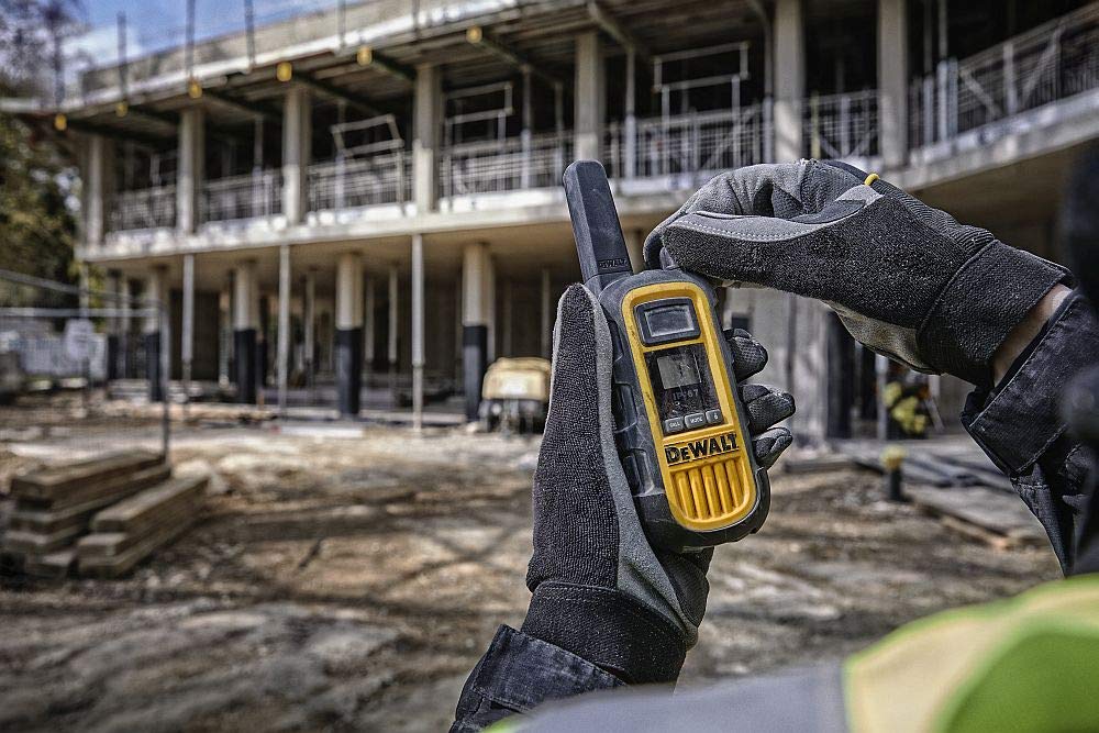 DeWalt DXPMR800 Heavy Duty Professional Walkie Talkie PMR Radio with Up to 15 Floors/10km Range, License Free-Black and Yellow, Black & Yellow, 2 Pack — view 6