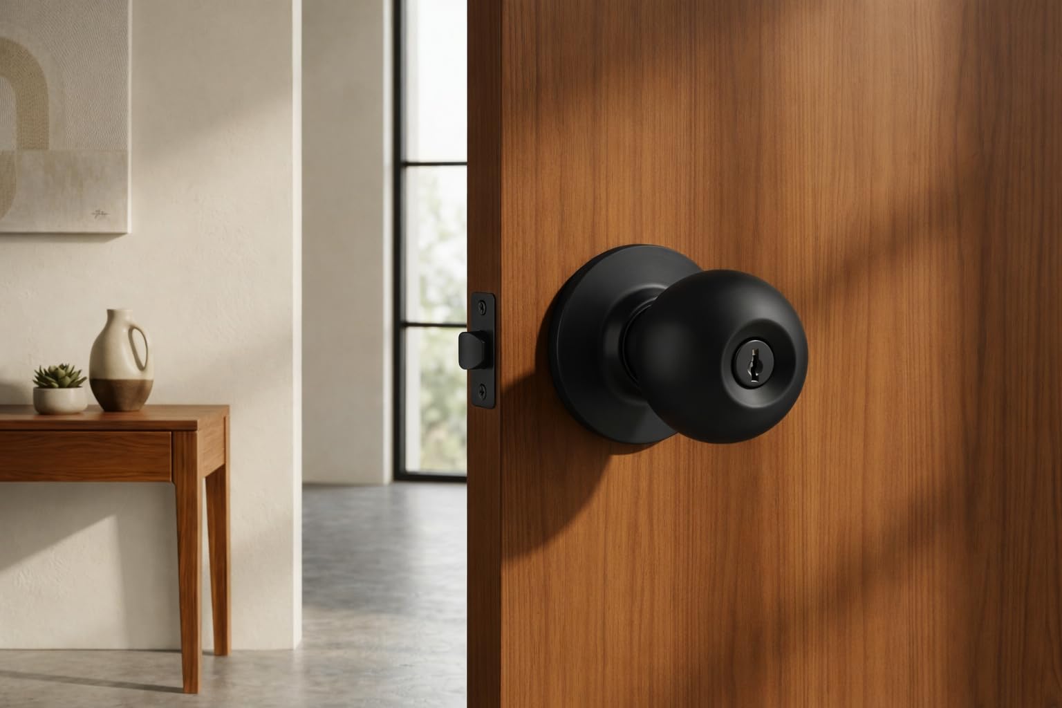 Heavy Duty Door Lock - 3 Keys, Black -10