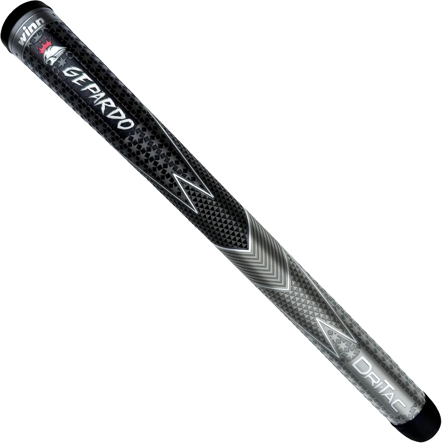 Golf Grip Oversize. The Gepardo Oversize Dri-Tac Grip delivers exceptional shock absorption along with superior comfort and moisture-wicking tackiness, ensuring a secure hold in any weather. Its larger profile offers increased surface area, making it ideal for those who prefer a fuller, more substantial grip.