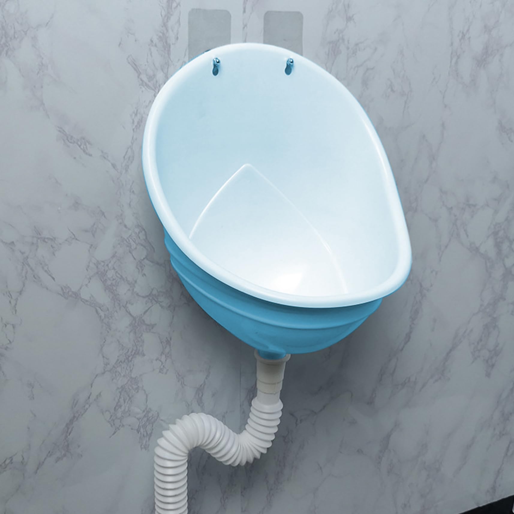 Wasserloses Urinal für Männer, spritzwassergeschütztes Urinal 12x14 mit 59-Schlauch, robuster, verstopfungshemmender, selbstklebender Aufhänger/Nagel, Herrentoilette für drinnen und draußen, Hin