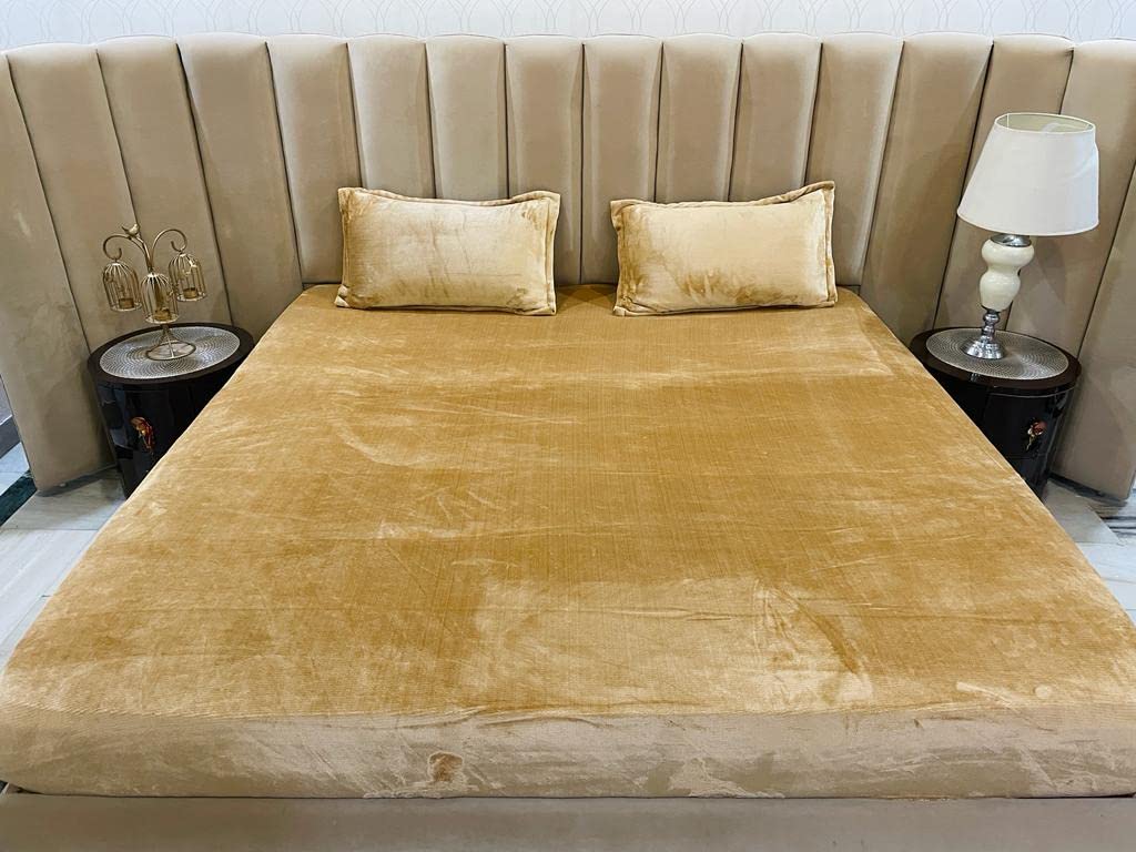 See full amazon price history chart for Danvira Velvet Warm Winter Solid Flannel Elastic Fitted Bedsheets For Double Bed King Size 90X100 Inches With 2 Pillow Covers 200 TC | Double Bed Warm Bedsheet With Elastic - Fitted (Golden) Danvira Velvet Warm Winter Solid Flannel Elastic Fitted Bedsheets For Double Bed King Size 90X100 Inches With 2 Pillow Covers 200 TC | Double Bed Warm Bedsheet With Elastic - Fitted (Golden) (B0BR19NJ5P) Amazon Price History, Amazon Price Tracker
