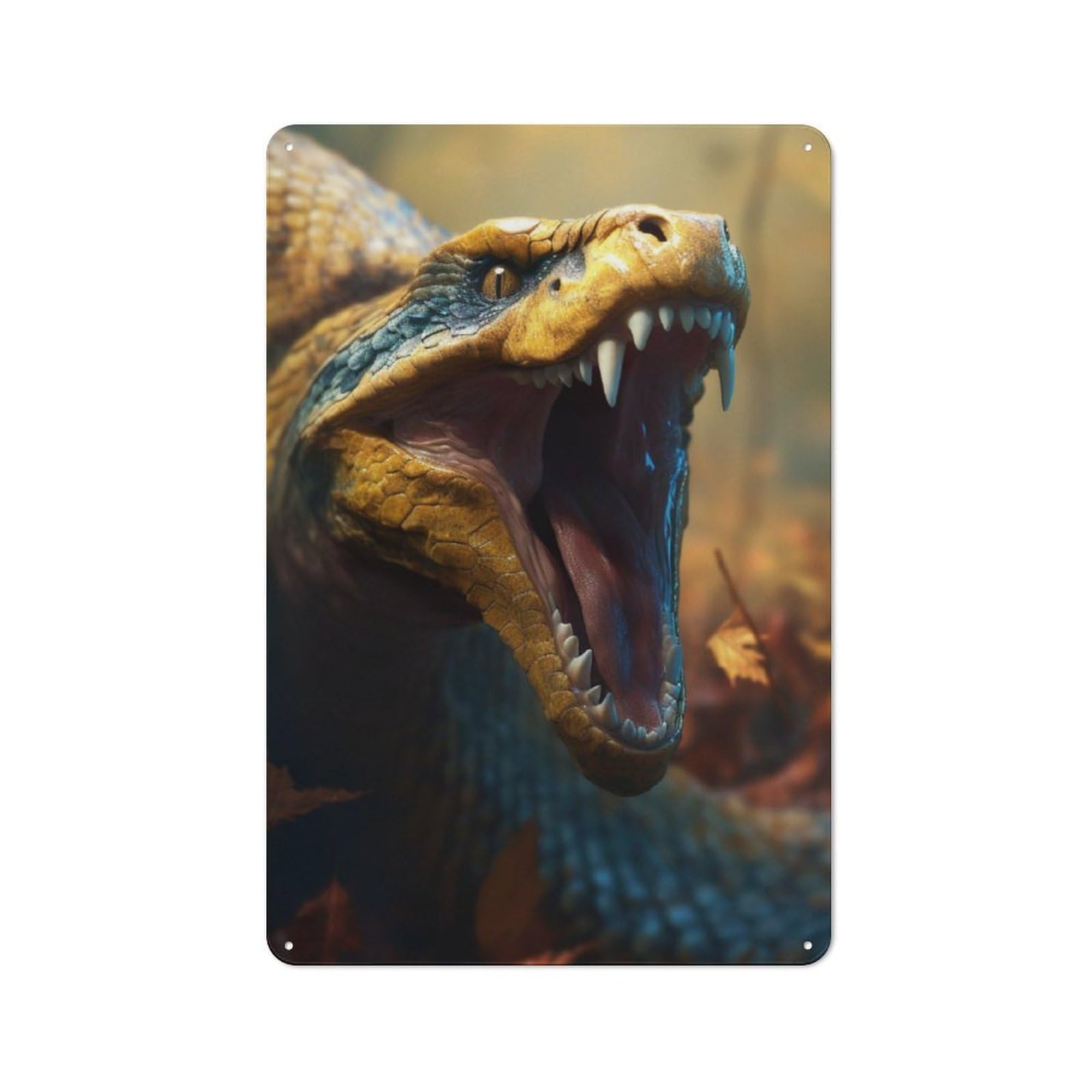 Junmoney King Cobra Retro Tin Sign 30X20cm For Man Cave Or Games Room, A Decorative Christmas Gift For Leisure-Room Decor Enthusiasts