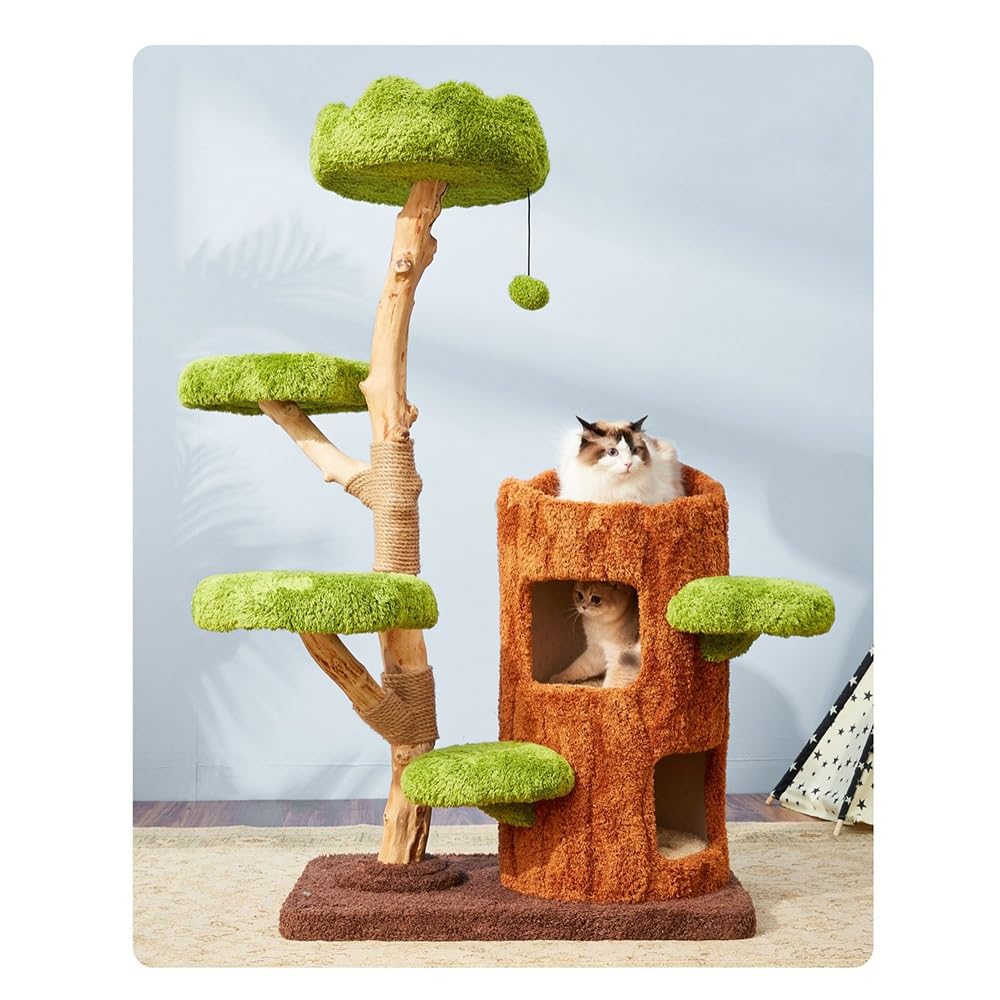 Albero per Gatti - Tiragraffi multilivello for Gatti con tiragraffi, Nido Caldo for Gatti, Giocattoli for Gatti con Pompon Casetta per Gatti(XL)