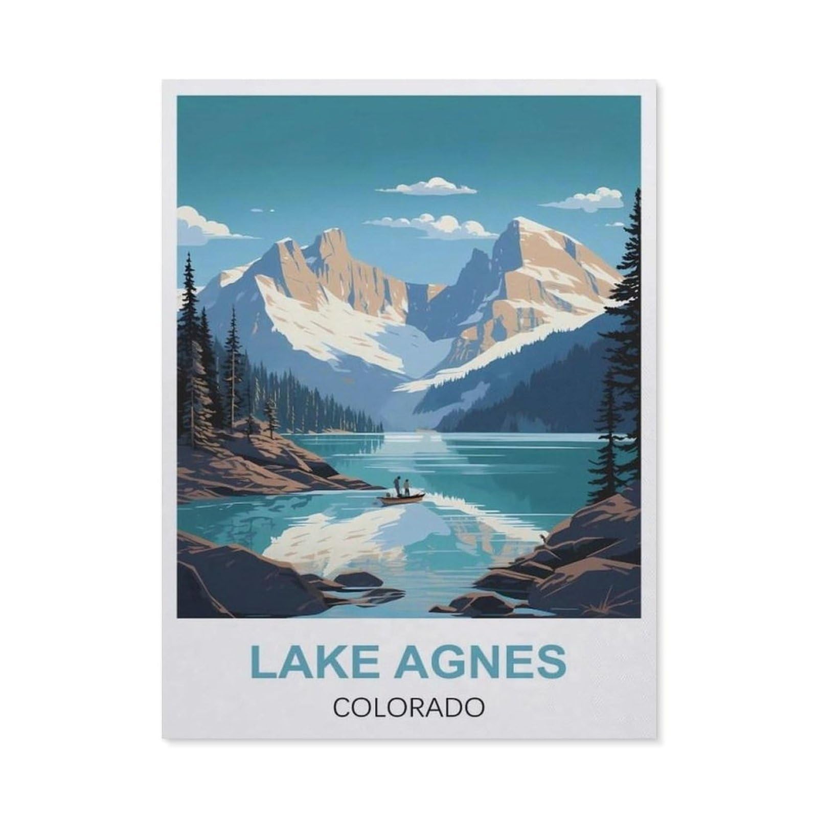 Vintage Metal Tin Sign，Lake Agnes Colorado(20x30cm）
