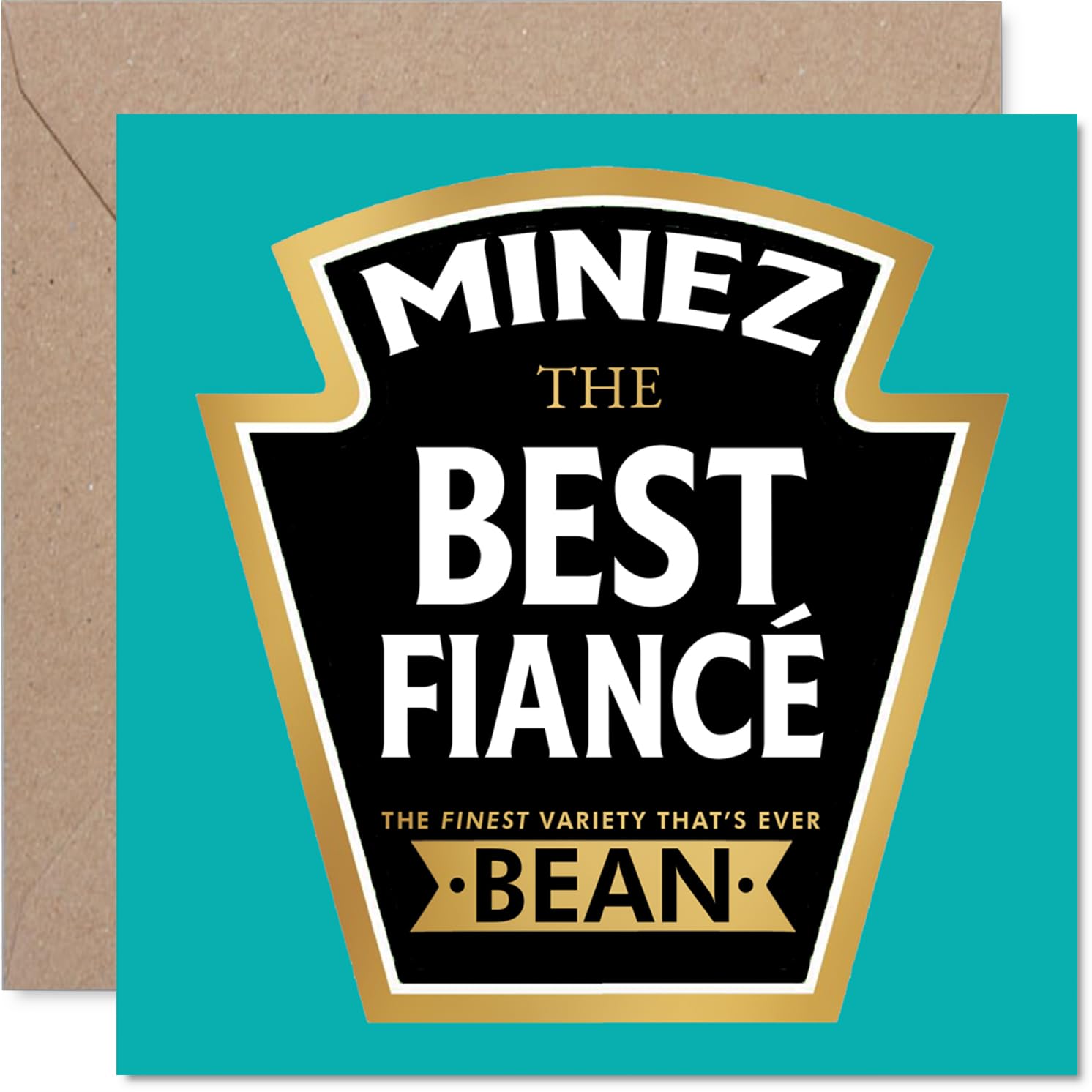 Fiance Birthday Card - Ever Bean - Happy Birthday Card for Fiance from Fiancee Partner, 145mm Product Label Style Bday Greeting Cards