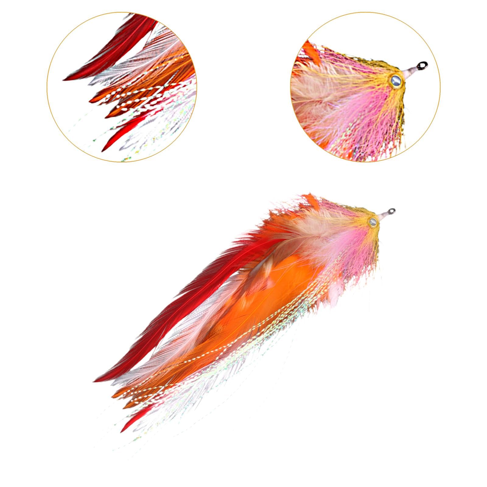 Sharplace 14cm Fliegenfischen Köder, Carbon Haken Fry Lachs Forelle Meer Barsch Steelhead Elritze Hecht Fliegenfischen Fliegen, Top Water Angelköder für Süßwasser, Salzwasser, Angeln Zubehör