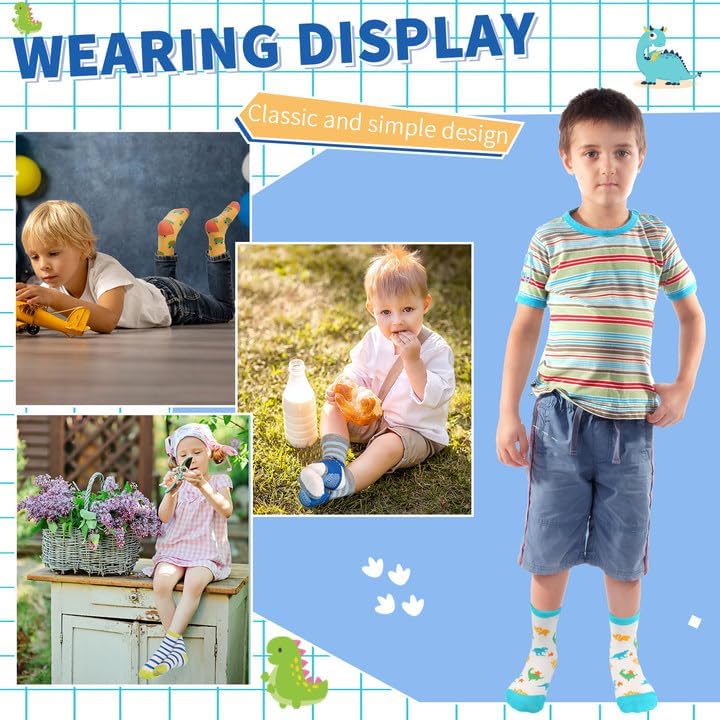 Kids Grip Socks 15 Pairs, Kids Boys Girls Non Slip Socks with Grips 1-7 Years, Cartoon Grippy Toddler Anti Slip Sock - Image 6