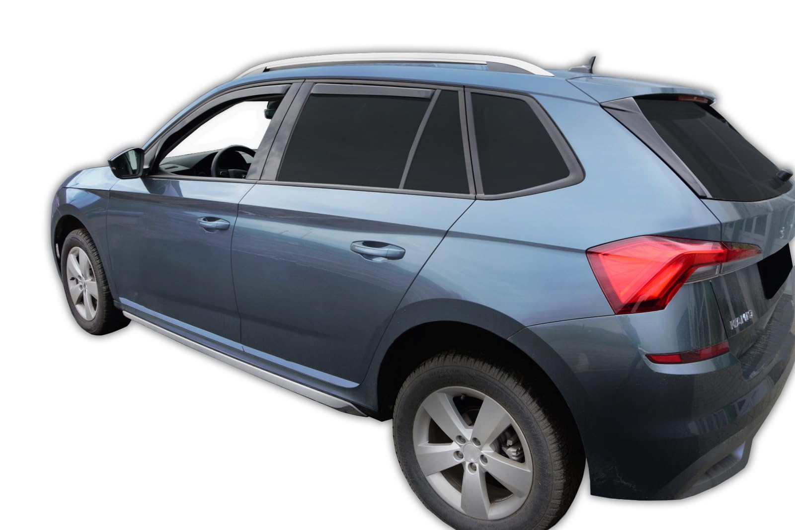 J&J AUTOMOTIVE GP Windabweiser passend für Skoda Kamiq ab 2019 4tlg, Vorne und Hinten Regenabweiser Passform Getönt Schwarz