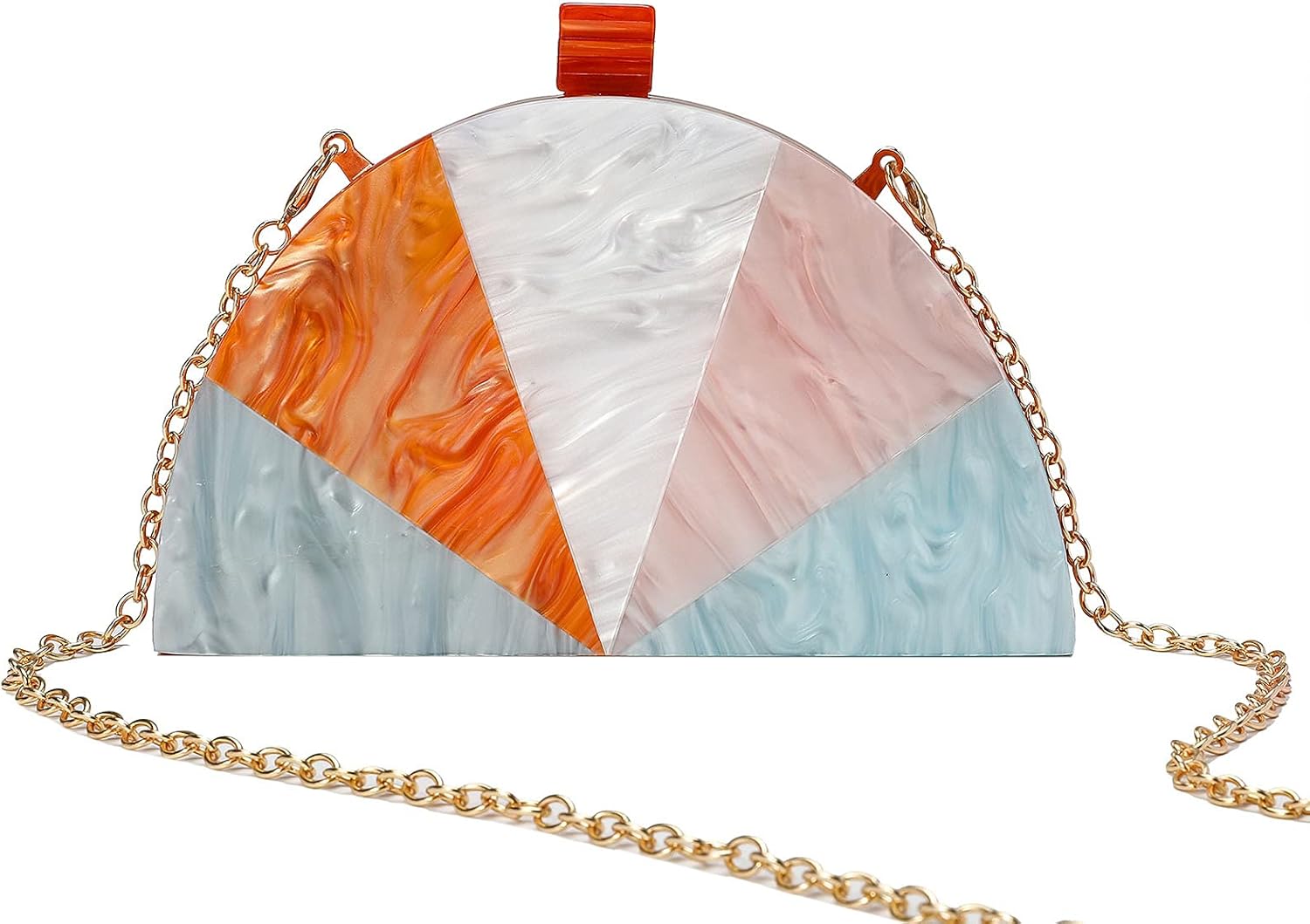 Acrylic Clutch Purses for Women, Semicircle Colorful,Women's Evening Bag For Weddings Party Prom | Acrylic, For Weddings, Party, Prom