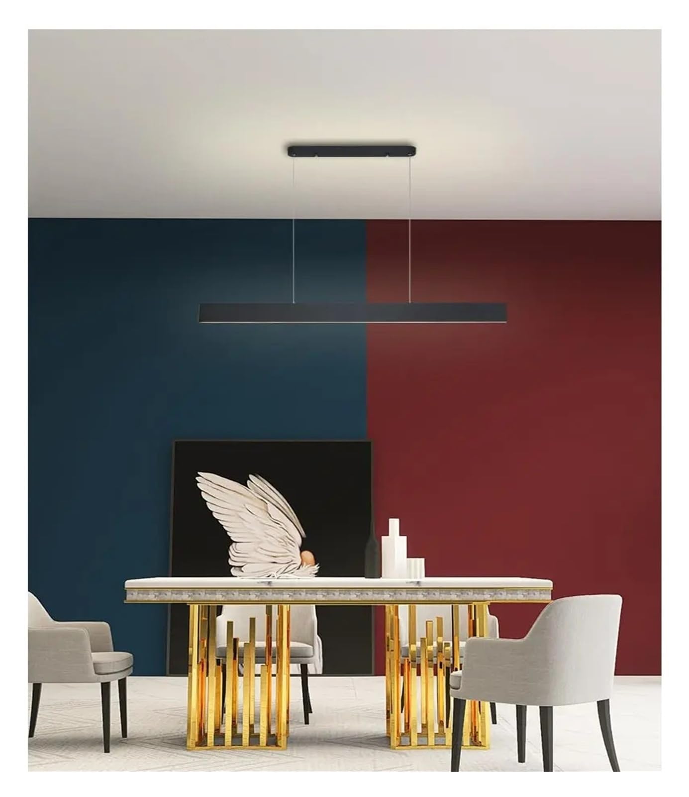 Luminaires suspendus LED blanc chaud 80cm avec suspension de plafond noire