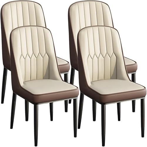 Miniatura 31 de YVYKFZD Dining Chairs Set of 2/4, Kitchen Chairs with Back and Metal Legs, PU Leather Dining Room Chair, Armless Comfy Side Chair, for Living Room,