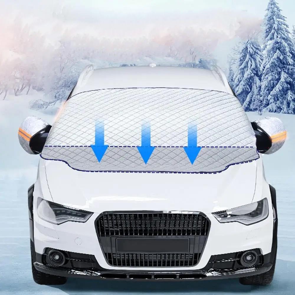 Housse de Protection pour Pare-Brise Couverture Pare-Brise Voiture SUV Couverture Pare-Brise d'hiver Universelle Couverture Complète Neige pour SUV Voiture Van Camion MPV Protection Pare Brise Hiver