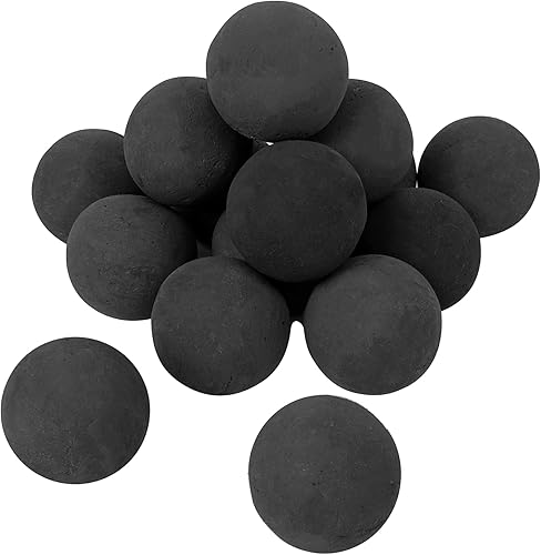 Juego de 15 piedras redondas de fuego, bolas de fuego de cerámica para fogatas de interior y exterior, cuenco de fuego o accesorios para chimeneas disponible en Yaxa El Salvador