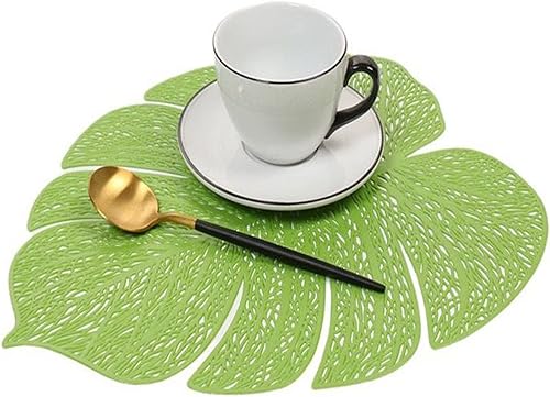 Miniatura 1 de 12 manteles individuales de PVC para mesa de comedor, resistentes al calor, lavables, antideslizantes, manteles de hoja de Monstera para decoración