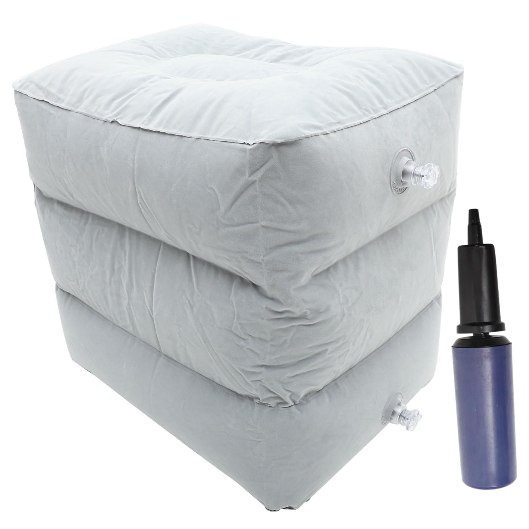 Gadpiparty Poggiapiedi da Viaggio Gonfiabile Regolabile in 3 Altezze Floccato Pvc Morbido per Aereo Treno Ufficio Casa – Cuscino Poggiapiedi Multiuso per Colore Casuale Stili multipli
