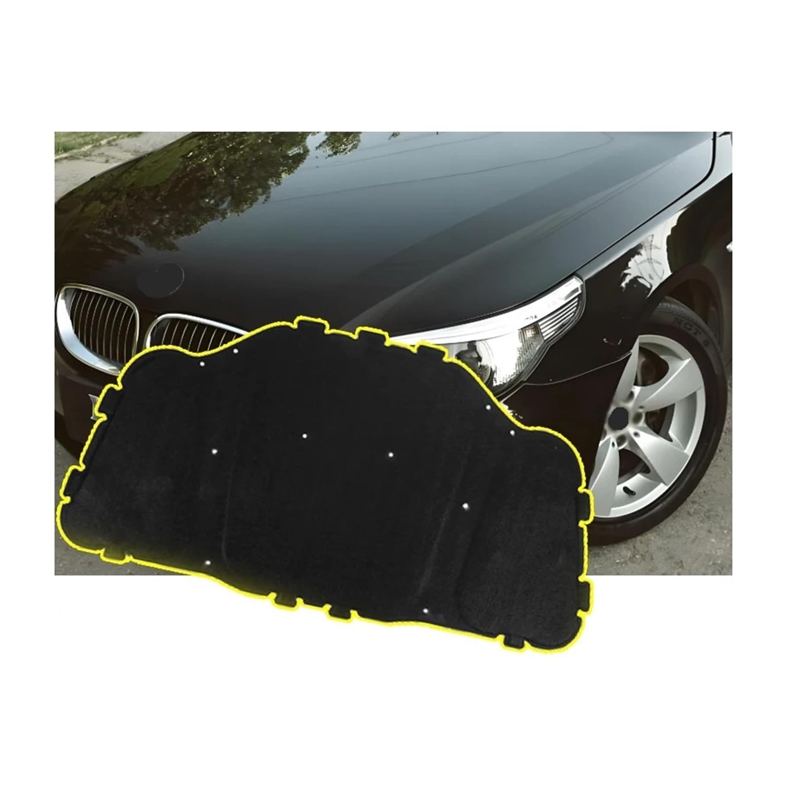 Dlkaddkgf One Color Compatible For Bmw E60 E61 #51487148208 Car Front Hood Engine Sound Insulation Pad Soundproof Heat Insulation Mat Car Accessories Interior