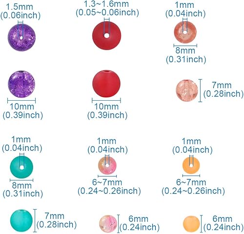 Miniatura 4 de Craftdady - Cuentas sueltas redondas, 3 tallas