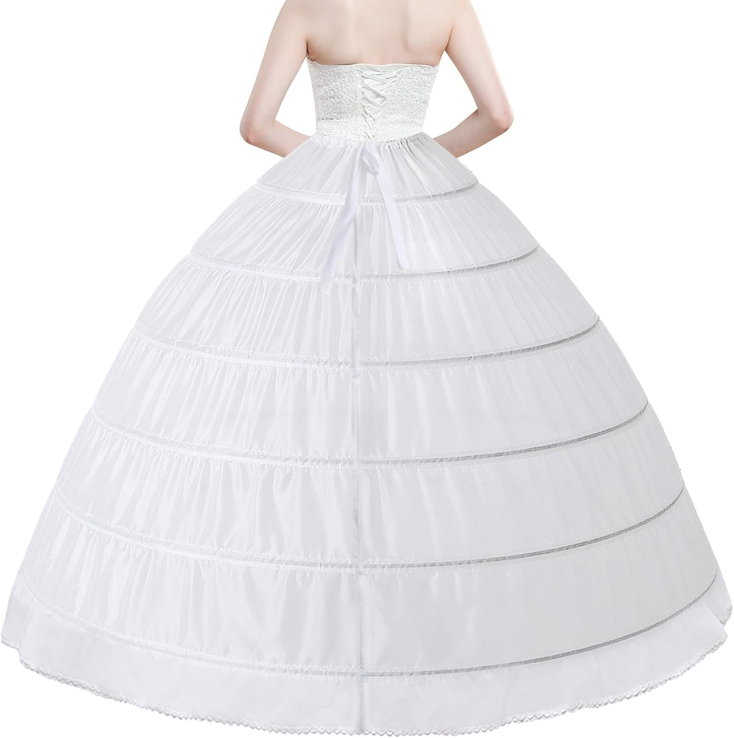 Women Petticoat Crinoline Ball Gown Aline 6 Hoop Skirt Underskirt Slip - Image 8