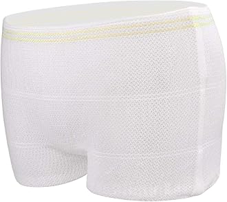 Carer Disposable Mesh Underwear Postpartum 10 Pcs Maternity High Waist C-section Panties Breathable, Lightweight, Small，White ，10PCS