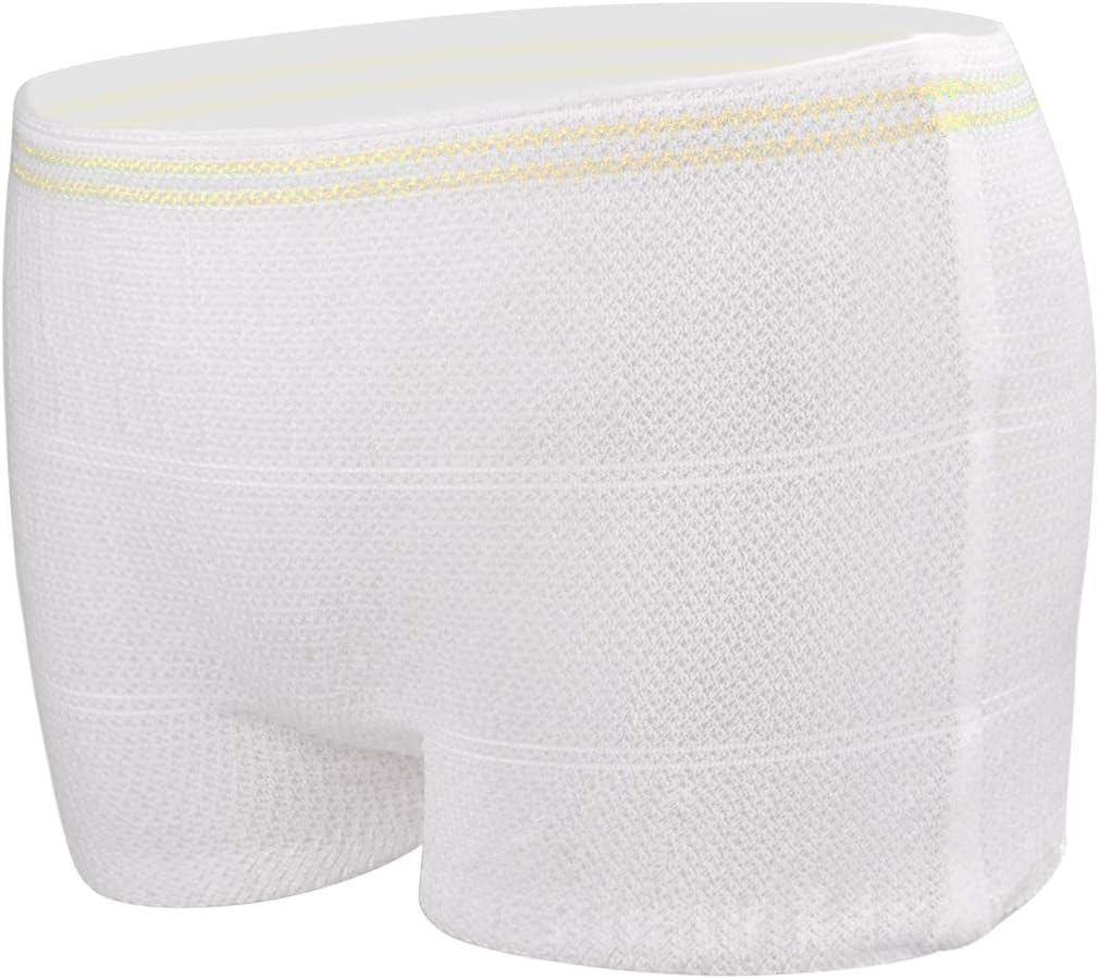 Carer Disposable Mesh Underwear Postpartum 10 Pcs Maternity High Waist C-section Panties Breathable, Lightweight, Small，White ，10PCS
