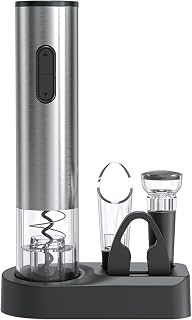 Electric Bottle Opener Set, Five in One Stainless Steel Wine Accessory Set with Storage Base - Includes Electric Bottle Op Price In India
