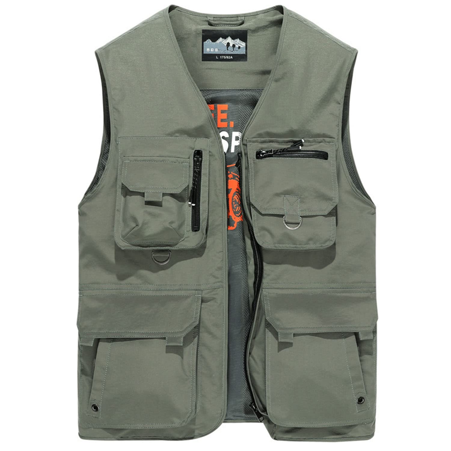 Chaleco Multibolsillo para Hombre Chaleco De Pesca Casual Sin Mangas Chaleco para Deportes Exterior Chaleco Impermeable De Verano Chaqueta De Fotografía De Viaje Utilitario