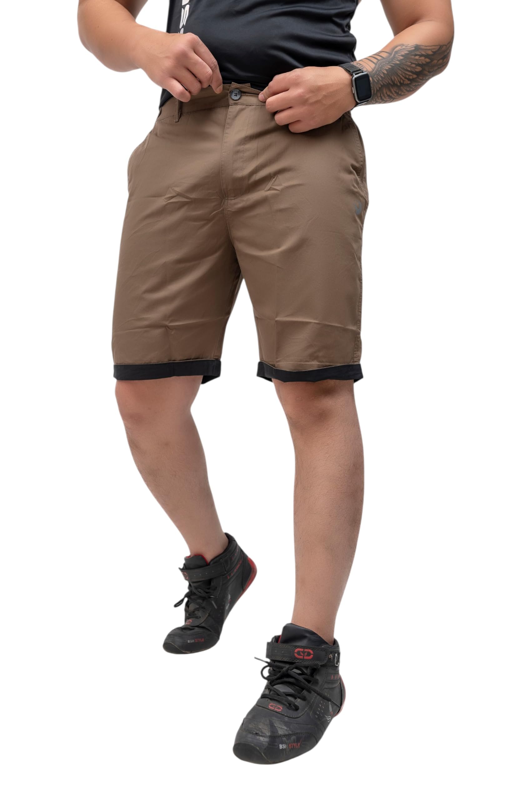 foxxy international Men's Knee-Length Capri | Cotton Regular Fit Solid 3/4th Shorts with Zipper Pocket | Comfortable & Stylish Activewear for Everyday & Sports-picture-10