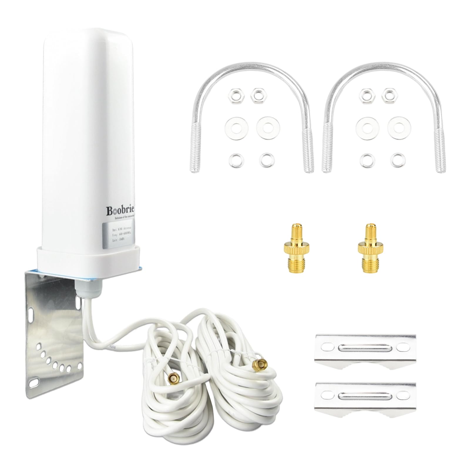 Antenna MIMO 4G LTE 5G ad alto guadagno 10dBi 600-6000MHz Antenna WiFi omnidirezionale con connettore SMA TS9 Cavo RG58 da 5 m per T-Mobile Verizon AT&T Modem Router Gateway Hotspot Cellular