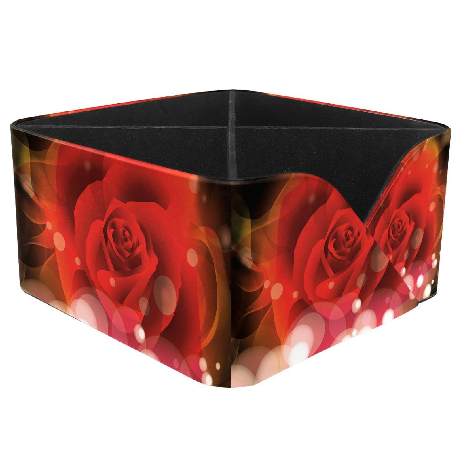 KengjuTesu Fantasy Roses Desktop Organizer Pen Holder, Rectangular Pencil Cup for Office, Study and Makeup Stations