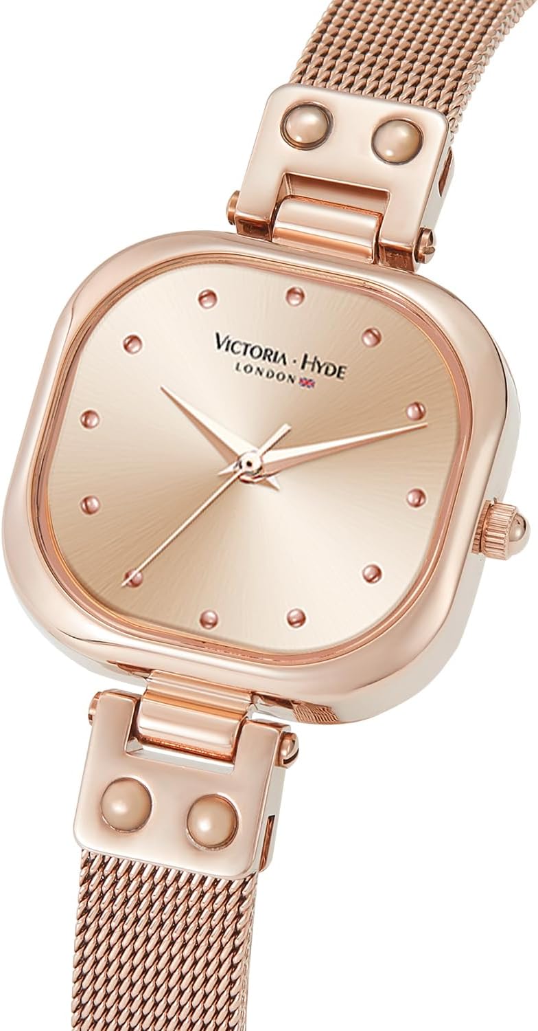 VICTORIA HYDE Dainty Women's Watch, Rectangle Watches for Women, Elegant Women's Wrist Watch, Ladies Watch with Stainless Steel Bracelet or Leather Band - Image 2