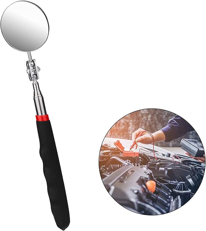 Miroir D'inspection Télescopique Avec Lampe - Pour Soubassement Voiture, Camion - Miroir Acrylique Incassable 30cm