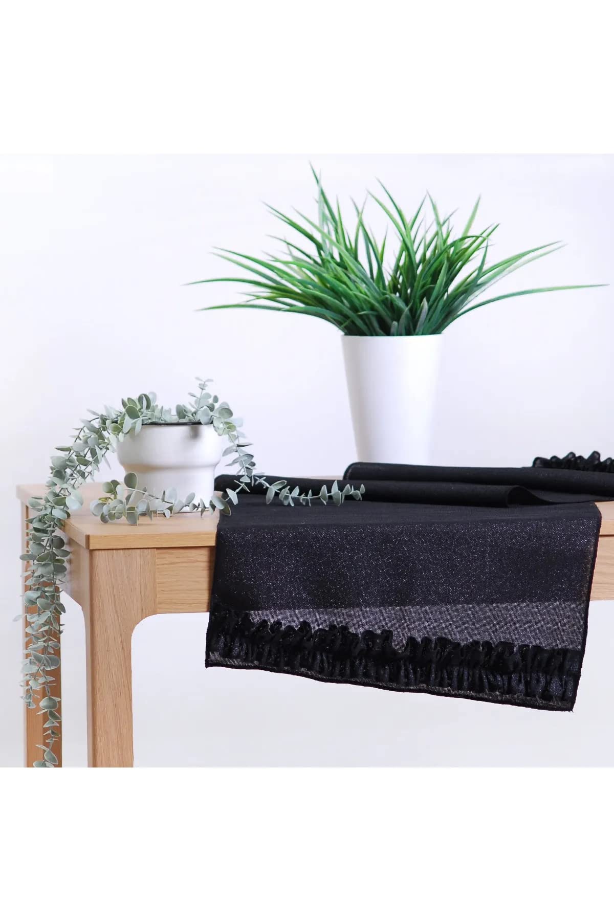 Viemso Simli Keten Runner Fırfırlı 45x150 Cm V0002074
