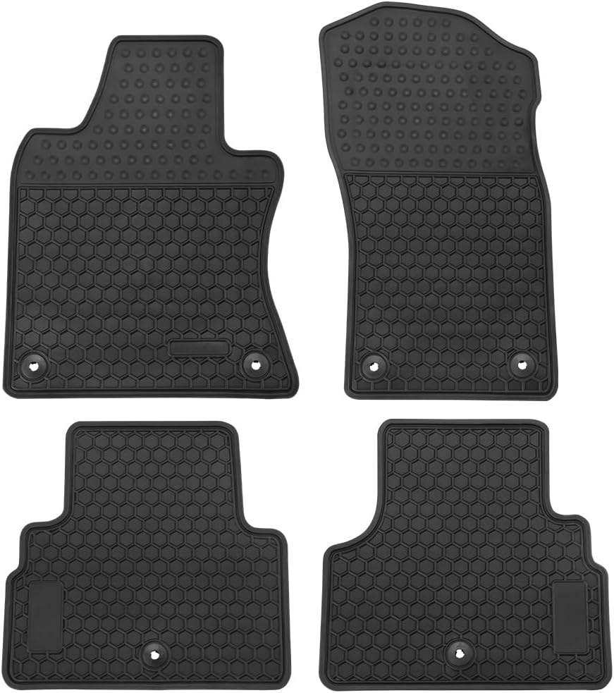 Car Floor Mat for Infiniti Q50 2014-2024 / Q60 2020-2022 Custom Fit Full Black Rubber Auto Liner Mats All Weather Protection Heavy Duty Odorless