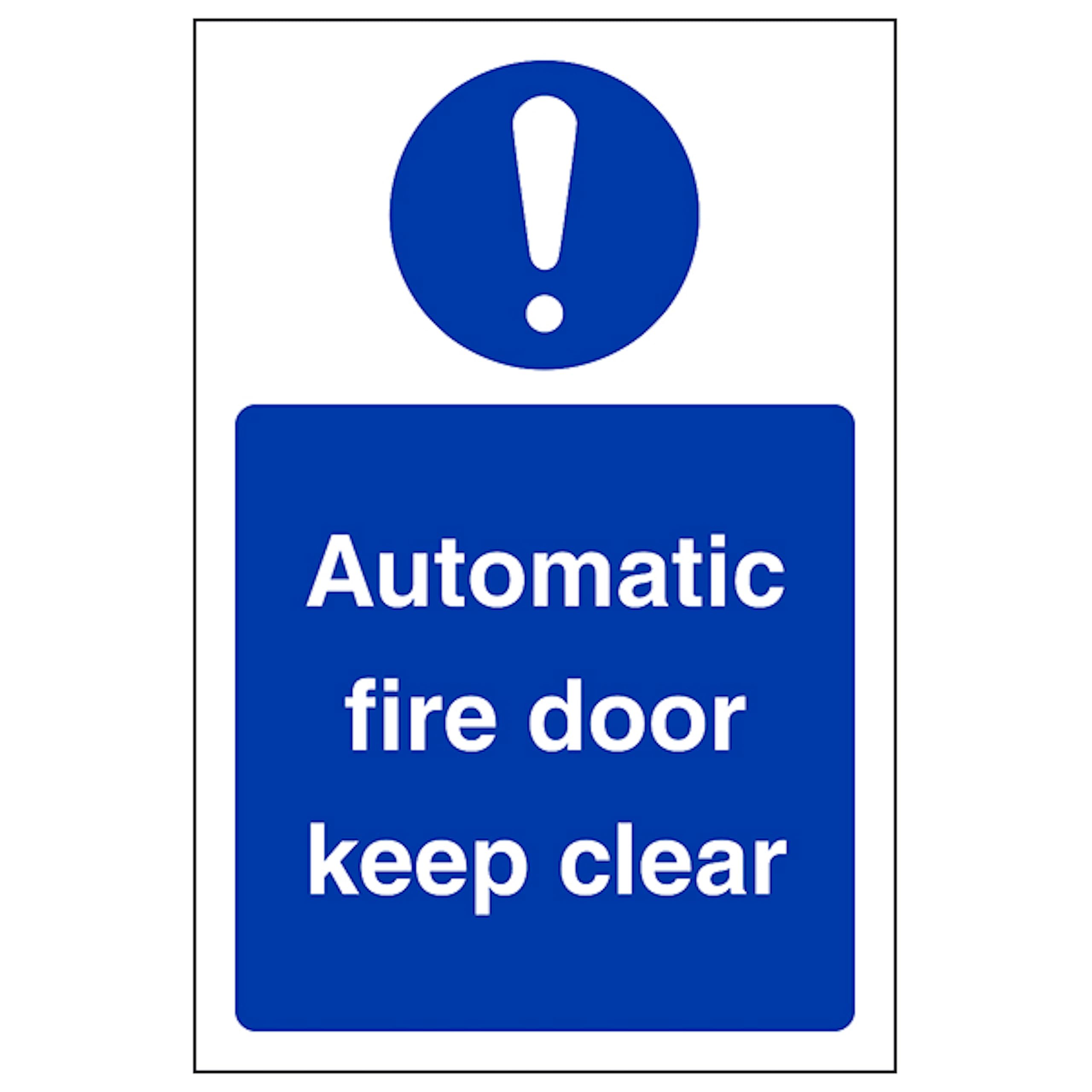V Safety Automatic Fire Door Keep Clear - Portrait 150 x 200 mm - Self Adhesive Vinyl - Aluminium Effect Safety Sign