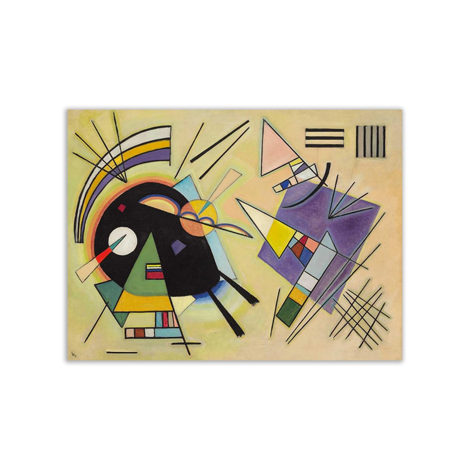Poster Wassily Kandinsky Nero e Viola 100x75 cm impression grand format