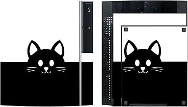 'Disagu SF de SDI de 3372 _ 1017 Diseño Protector de Pantalla para Sony PS3 de pie con Controlador – Diseño Kawaii Gato Cara Negro Transparente