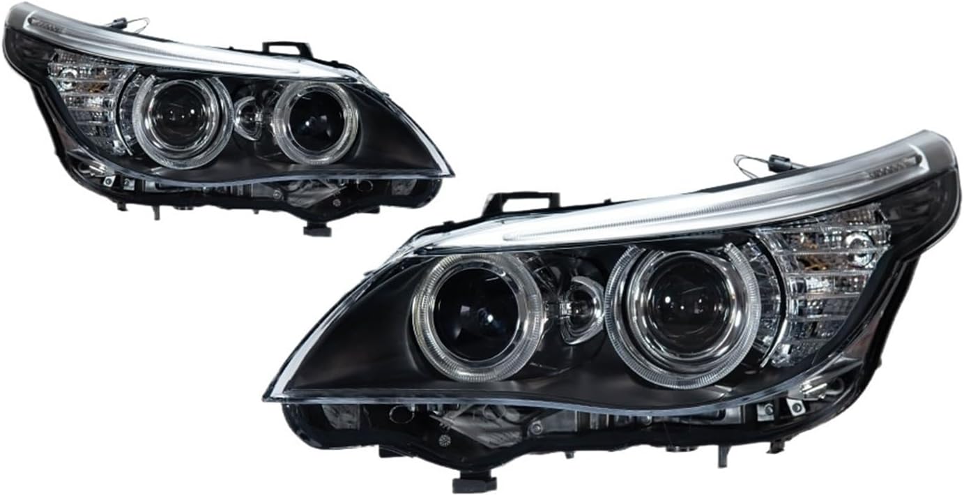 Car Accessories Compatible For BMW E60 Front Lamp 2003-2010 523i 530i Angel Eye LED DRL Turn Signal Xenon Auto Accessories(2007-2010)