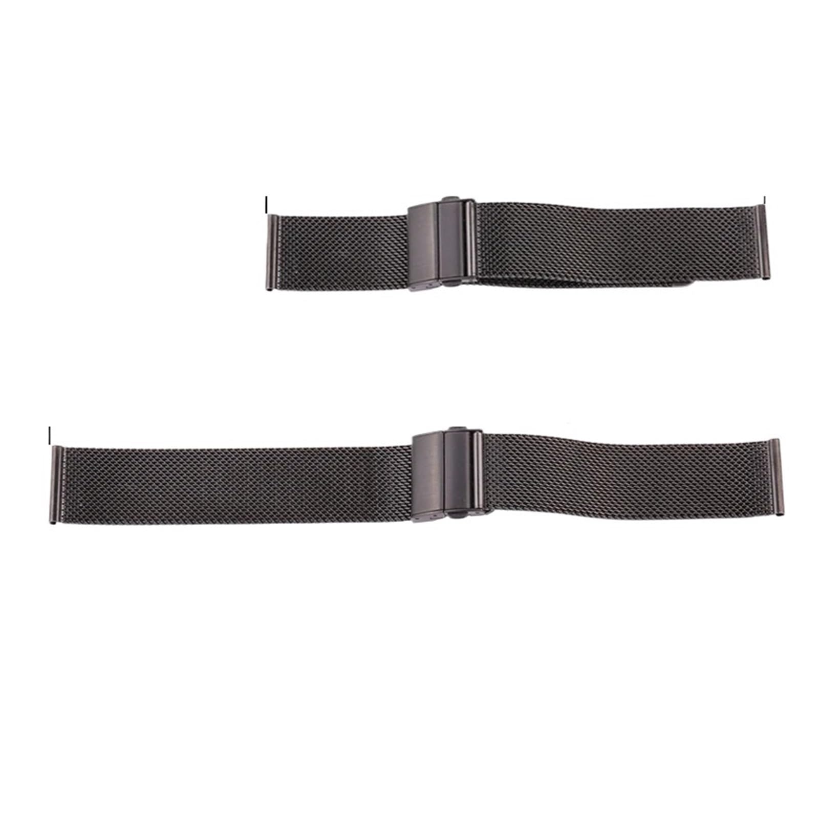 Edelstahl-Mesh-Armband im Milanaise-Stil, silber/schwarz, kompatibel mit Galaxy Watch 4 und 3, Faltschließe, 16 mm, 18, 20, 22