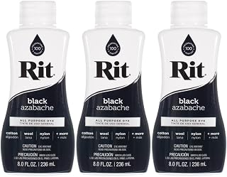 Rit Dye – 8 Oz. Liquid Fabric Dye for Clothing, Décor, and Crafts – Black (3 Pack)