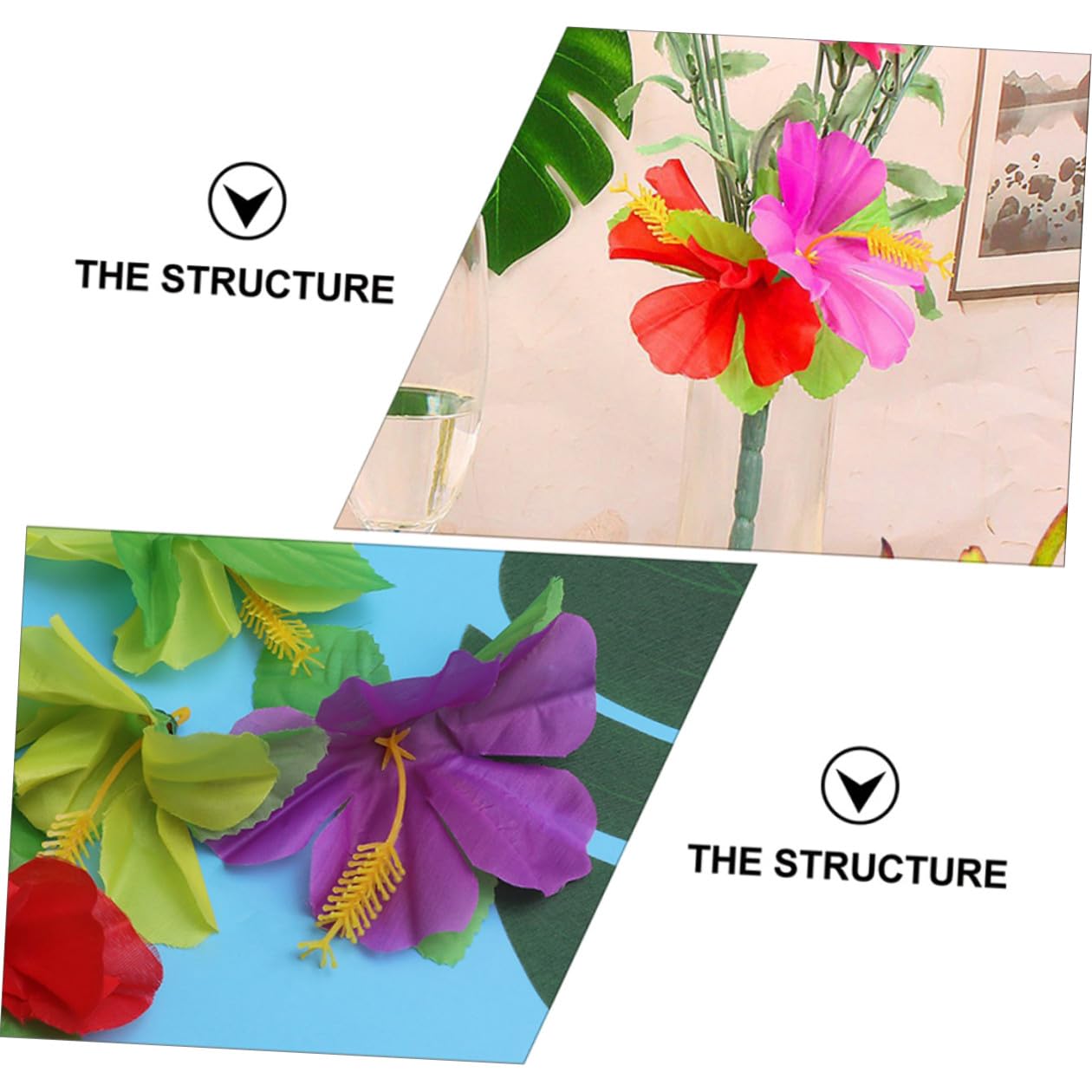 OUNONA Künstliche Hibiskusblüten Deko 72stücke aus Stoff für Sommerfest Tischdeko und Fotorequisite für Hawaii Party und Wohnzimmerdekoration Zufällige Farbe