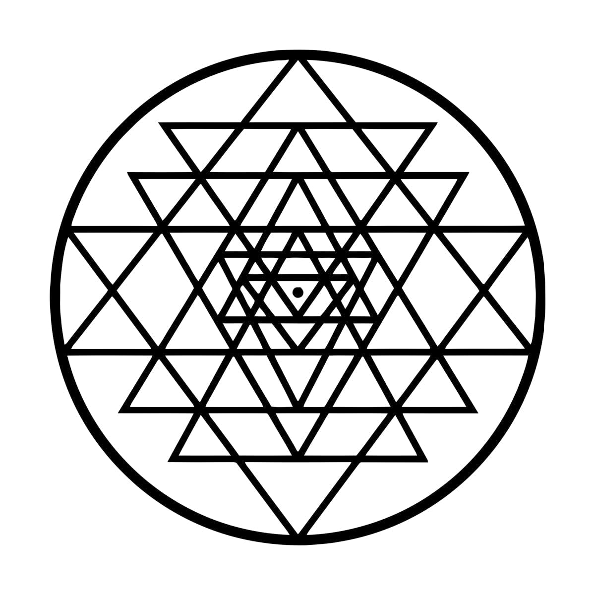 Lzhouting Wall Stickers 4525 Sri Yantra Wall Art Sticker Meditation Spiritual Bedroom Wall Decor Sacred Geometry Art Mural Home Decor Removable Decor Small - 30X30cm