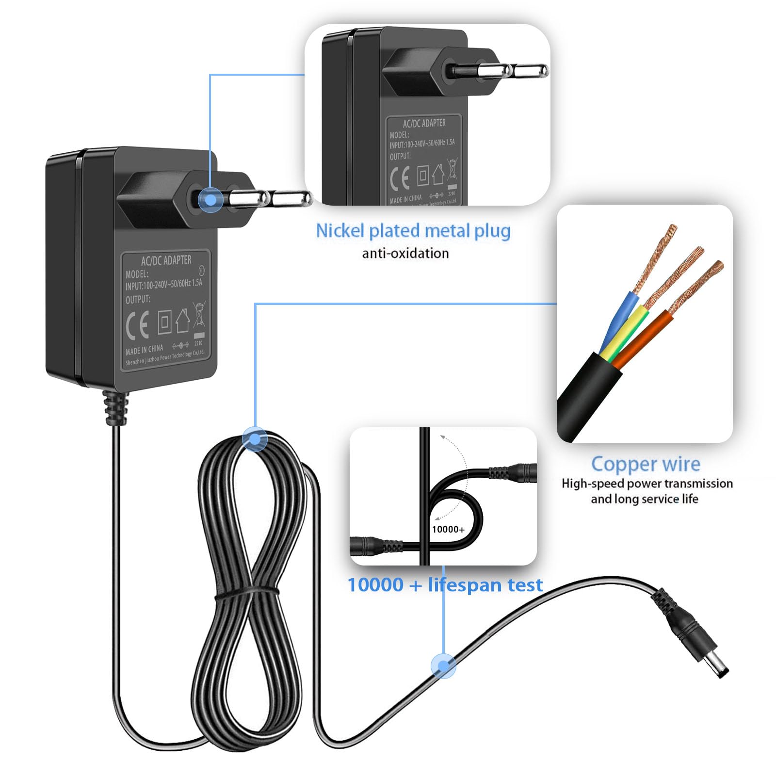 21V Lithium Akku Ladegerät, kompatibel mit 20V und 21V Mini Kettensägen. | Akku Laubbläsern, Bohrmaschinen, Schraubenschlüsseln, Schraubendrehern und anderen Elektrowerkzeugen.