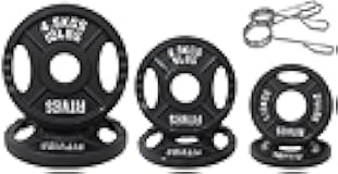 Fitvids Olympic 2-Inch Cast Iron Plate Weight Plate for Strength Training and Weightlifting, Two Hole Style, 35LB Set